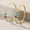 Bohemian-style Retro Water Drop Synthetic Turquoise Large Circle Hoop Earrings Women Concise Party Banquet Jewelry Craft - Image 9