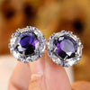 White/Blue/Purple/Green/Red Cubic Zirconia Stud Earrings for Women Newly Designed Ear Accessories Wedding Jewelry - Image 4