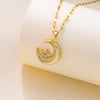 Cute Sexy Zircon Crystal Star Moon Necklaces For Women Female Stainless Steel Clavicle Chain Jewelry Girls Party Gift - Image 1