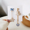 Cute Enamel Cat Balloon Stud Earrings for Women Korean Lovely Rabbit Flower Asymmetrical Tassel Earring Party Jewelry - Image 4