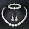 3Pcs/set Pearl Jewelry Women'S Necklace Earrings Bracelet Three-Piece Set For Mother Gift Beautiful Wedding Photo Accessories - Image 2
