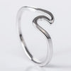 Women Stainless Steel Wave Ring Minimalist Statement Daily Beach Party Finger Jewelry - Image 7