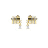Gold Plating Geometric Bar Stud Earring Ear Clip Micro Pave Bling CZ For Women Unique Design Party Jewelry - Image 6