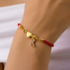 Stainless Steel Gold Color Heart A-Z Initial Letter Bracelet Men Luck Red Rope Charm Bracelet For Women Men Jewelry Gift - Image 3