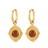 316L Stainless Steel Gold Color Pendant Stone Earring Hoop Earrings For Women Jewelry Gifts - Image 9