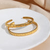 Stainless Steel Gold Plated Cuff Bangles For Women Minimalist Jewelry Crystal Star Bracelet - Image 5