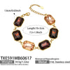 Chunky CZ Necklaces Bracelets Big Square Multi Color Zircon Necklace Bracelet Gold Plated Stainless Steel Statement Jewelry - Image 10