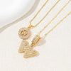2Pcs Full CZ Zircon Iced Crystal Initial Letter Flower Necklace Women Copper A-Z Alphabet Pendant Couple Jewelry Birthday Gifts - Image 18