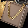 316L Titanium Stainless Steel Gold Color Choker Necklace Letter Love Heart Pendant Women's Party - Image 2