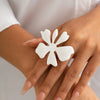 Elegant White Flower Rings for Women Vintage Big Petals Open Chunky Finger Ring Romantic Glazed Design Wedding Knuckle Jewelry - Image 6