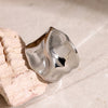 Personality Irregular Hammered Texture Wide Opening Ring Stainless Steel Charm Party Jewerly Women - Image 12