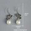 Faux Pearl Pendant Butterfly Design Shiny Rhinestone Inlaid Dangle Earrings for Women Retro Bohemian Style - Image 4