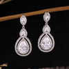 Brilliant White Cubic Zirconia Dangle Earrings for Women Water Drop Earring Evening Party Bridal Wedding Jewelry - Image 2