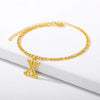 Vintage 26 Initial Letter Pendant Cuban Chain Anklet Gold Plated Leg Ankle Bracelets For Women - Image 25