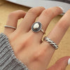 Silver Rings Couples Accessories Vintage Twist Design Round Shape Geometric Thai Silver Jewelry - Image 2