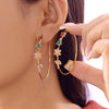 Exaggerated Enamel Christmas Tree Snowflake Candy Cane Hoop Earrings for Women Xmas Necklace Earring Year Party Jewelry Gift - Image 1