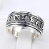 Thai Silver Craft Mens Rings Rotable Stereoscopic Embossed Design Vintage Glossy Six-character Mantra Domineering Jewelry - Image 2