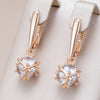Unique Square Drop Earrings for Women Rose Gold Color Shiny Zircon Accessories Ethnic Jewelry - Image 1