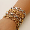 316L Stainless Steel Metal Oval Wrist Chain Bracelet For Women Men Texture Antiallergic Bangle Jewelry Gift - Image 4