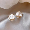 Flower Hanging Earrings White Enamel Floral Acrylic Petals Crystal Imitation Pearl Dangle Earrings for Women - Image 4