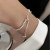 Silver Metal Bracelets for Women Men Beads Adjustable Handmade Simple Bracelet Birthday Christmas Gifts - Image 2