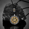 Retro Men Norse Rune Bead Compass Necklace Gold Color Hollow Out Sun Pendant Stainless Steel Vegvisir Amulet Male Viking Jewelry - Image 8