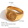316L Stainless Steel Spiral Signet Chunky Wide Band Ring Gold Plated Vintage Jewelry For Women Gifts - Image 10
