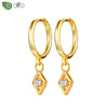 Silver Needle Minimalist Square Sign Pendant Hoop Earrings for Women Gold Earrings Party Jewelry - Image 11