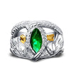 Lotr Aragorn's Ring Silver Lord of Rings of Barahir Mens Crystal Ring US Size 8-13# - Image 5