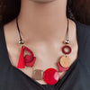 Vintage Wooden Geometric Pendant Necklace with Collar Handmade Ethnic Statement Bib Necklaces for Women Neck Jewelry - Image 6