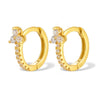Women's Earrings Gold Plated Stainless Steel Round Hoop Earrings Rainbow Crystal Zirconia Flowers Earrings Piercing Jewelry - Image 8