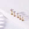 10Pcs/Lot 16G Stainless Steel Earrings Labret Lip Studs Set 2/3/4/5MM CZ Crystal Ear Cartilage Tragus Piercings Piercing Jewelry - Image 2