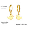 Stainless Steel Gold Color Pendant Hoop Earrings Heart Hexagon Snake Cross Butterfly Flower Bird Jewelry Gift - Image 9