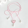 Exaggeration Elegant Pink Black Bow Tie Love Metal Heart Necklace Ribbon Pearl Pendant Necklace for Women Jewelry - Image 5