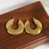 U-Shaped Chunky Hoop Earrings with Geometric Profile - Image 7