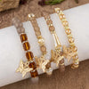 4Pcs Butterfly Beaded Bracelet Set For Women Pink Acrylic Beads Elastic Chain Bangle Female Bohemian Party Jewelry Gift - Image 27