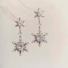 Shiny Snowflake Earrings for Women Unique Imitation Pearl Long Chain Rhinestone Retro Pendant Earrings Jewelry - Image 4