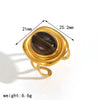 TD Classic Nature Stone Tiger-eye Earrings and Necklace Set Stainless Steel Pearl Stud Earrings for Women - Image 14