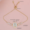 Oval Shape Shell Zircon Virgin Mary Push Pull Adjustable Bracelet Women Classic Versatile Jewelry - Image 9