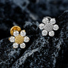 Titanium 16G Mini Sunflower Cartilage Earring Dainty Flower CZ Helix Conch Earlobe Piercing Labret Stud - Image 3