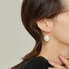 Silver Drop Earrings Baroque Shape Freshwater Pearl Earrings for Women - Image 4