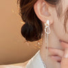 Korean Simple Silver Color Textured Butterfly Pearl Tassel Dangle Earrings For Women Sweet Jewelry Gift - Image 4