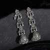 Retro Ethnic Silver Color Turkish Jhumka Earrings For Women Pearl Tassel Classic Carved Indian Earrings Jewelry - Image 2