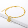 Vintage 26 Initial Letter Pendant Cuban Chain Anklet Gold Plated Leg Ankle Bracelets For Women - Image 8