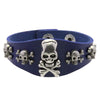 Punk Bracelet for Men Women Goth Black Leather Wristband with Metal Skull Spike Studded Rivets Cuff Bangle Adjustable - Image 20