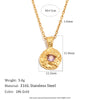 Hammered Irregular Birthstone Zircon Pendant Necklace Stainless Steel Choker Necklaces Jewelry Accessories - Image 16