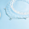 Silver Round Rhinestone CZ Pendant Double Layer Anklets Women Jewelry Summer Zircon Foot Chain Bracelet - Image 4
