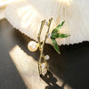 Vintage Enamel Flower Leaf Brooch, Mixed Style Pearl Rhinestone Brooch, Women's Wedding Party Elegant Jewelry Accessories - Image 21