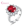 Silver Oval Design Crystal Zircon Open Adjustable Rings for Women Girls Engagement Jewelry Gifts - Image 8