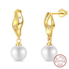 Silver Color Gold Pearl Bee Irregularity Star Moon Earrings For Women Jewelry Birthday Gifts - Image 27